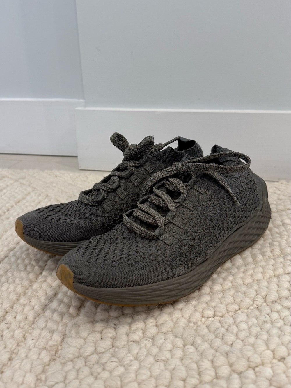 NOBULL Charcoal Knit Lace-Up Men’s Sneakers Size 12